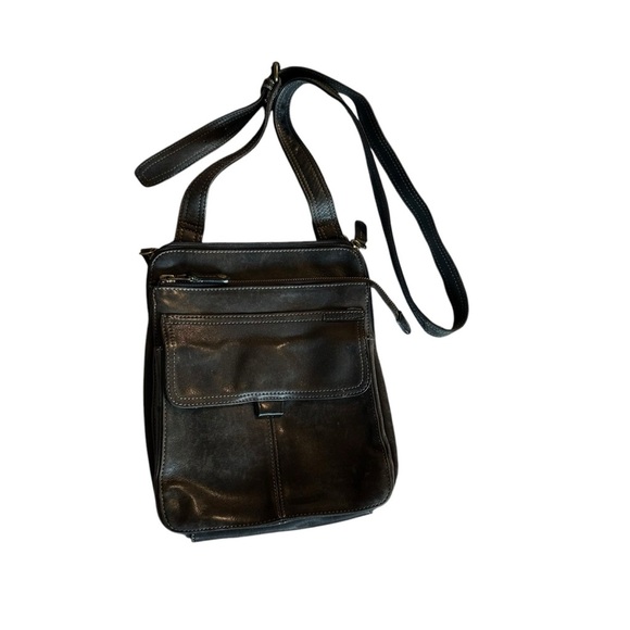 Fossil Black Leather Crossbody Bag with Adjustable Strap - Picture 1 of 7